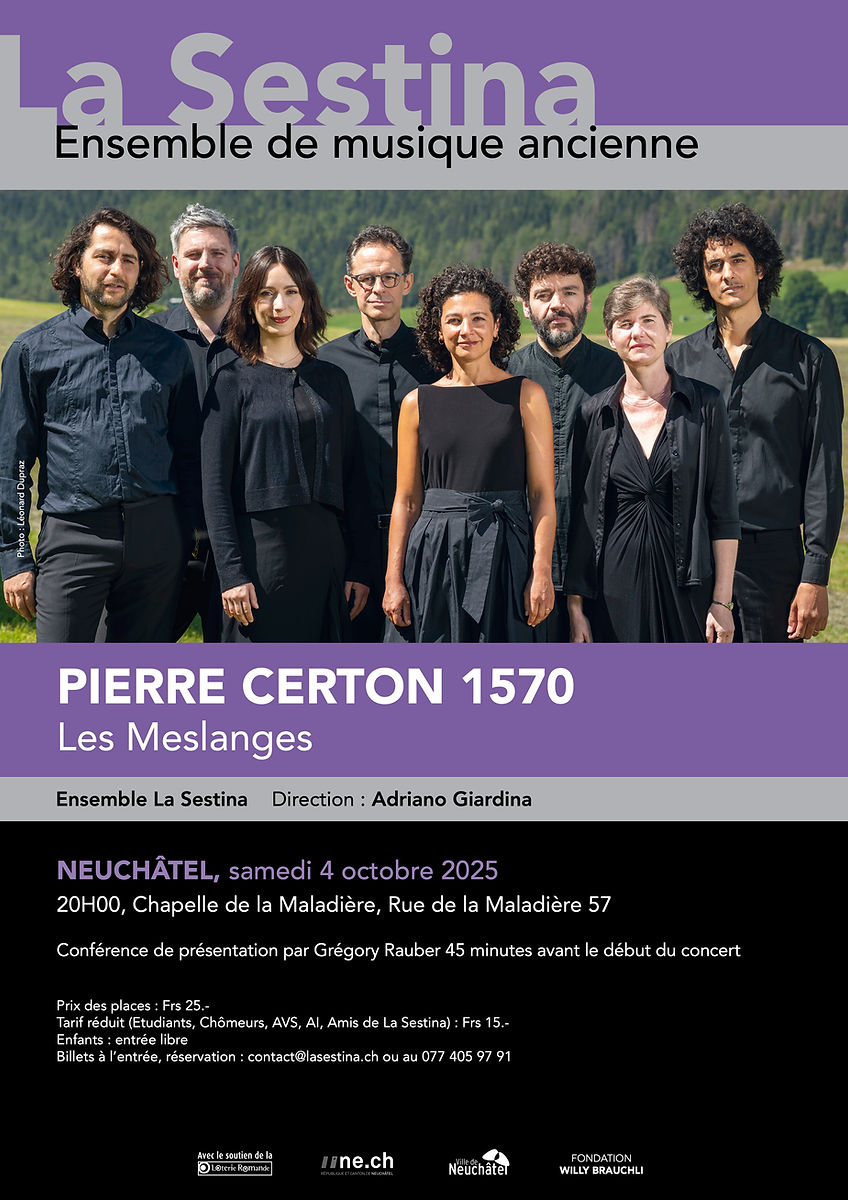 Affiche Pierre Certon 1570 – Les Meslanges